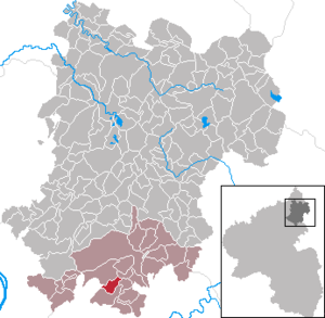Lage der Gemeinde Oberelbert im Westerwaldkreis